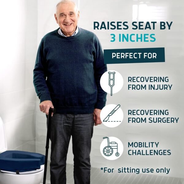 The Lunderg Padded 3 Toilet Seat Riser Lunderg Padded Toilet Seat Riser for Seniors